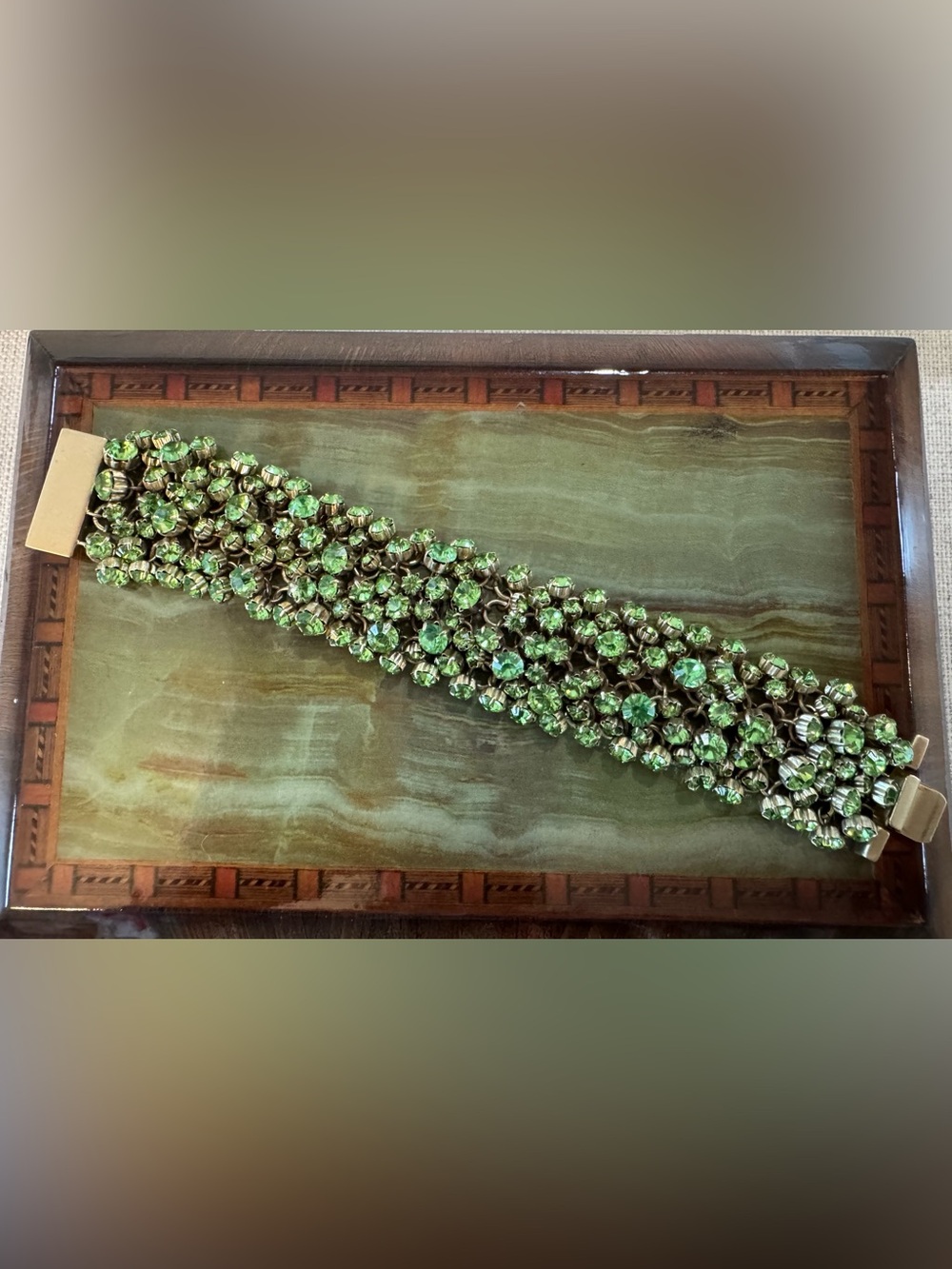 Neiman Marcus Green Crystal beaded bracelet